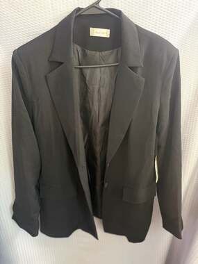 Altar'd State Black Single-Breasted Boyfriend Blazer Jacket